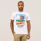 Huttoft Reiseplakat am Meer. T-Shirt (Vorne ganz)