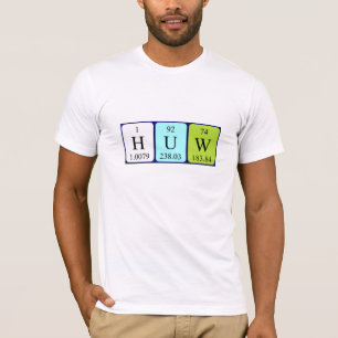 Huw Namen-Shirt periodischer Tabelle T-Shirt