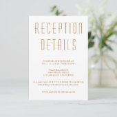 Huxley Modern Wedding Reception Card Begleitkarte (Stehend Vorderseite)