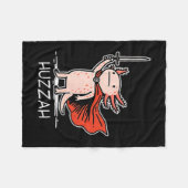 Huzzah Axolotl Knight Funny Sword Meme Quote  Fleecedecke (Vorderseite (Horizontal))