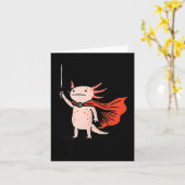 Huzzah Axolotl Knight Funny Sword Meme Quote Karte (Gelbe Blume)