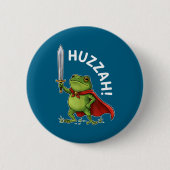 Huzzah Frog Knight Funny Sword Meme Frog Quote Men Button (Vorderseite)