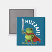 Huzzah Frog Knight Funny Sword Meme Frog Quote Men Magnet (Vorderseite/Rückseite)