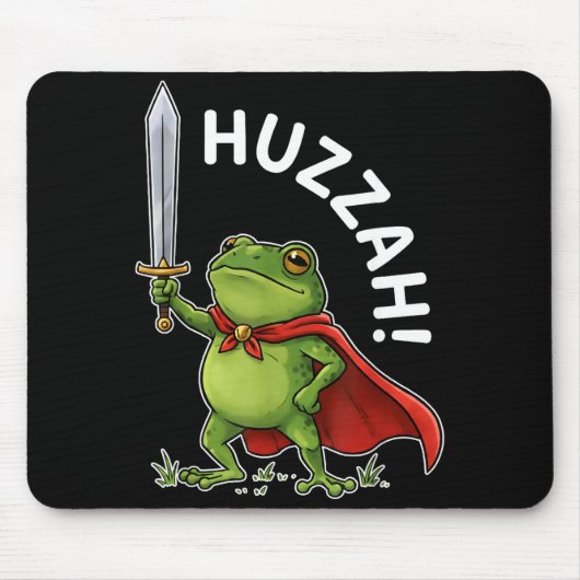 Huzzah Frog Knight Funny Sword Meme Frog Quote Men Mousepad (Vorne)