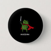 Huzzah Frog Knight Funny Sword Meme Quote Button (Vorderseite)