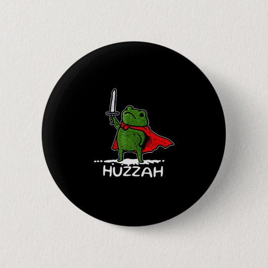 Huzzah Frog Knight Funny Sword Meme Quote  Button (Vorderseite)