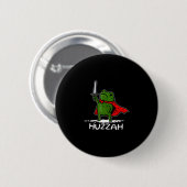 Huzzah Frog Knight Funny Sword Meme Quote  Button (Vorne & Hinten)