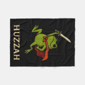 Huzzah Frog Knight Funny Sword Meme Quote  Fleecedecke (Vorderseite (Horizontal))