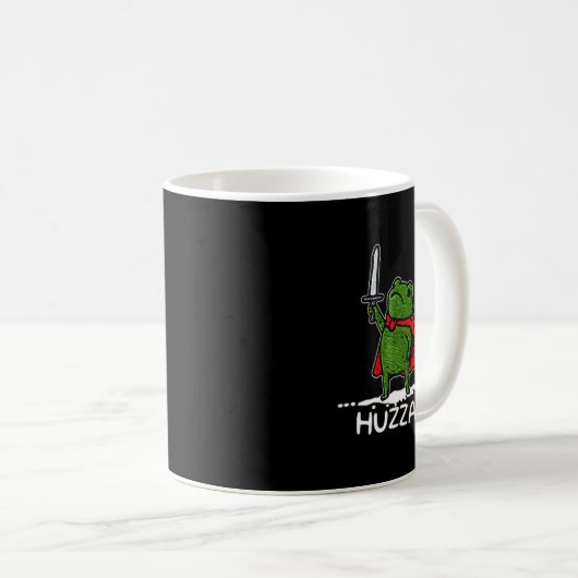 Huzzah Frog Knight Funny Sword Meme Quote Kaffeetasse (VorderseiteRechts)