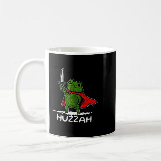 Huzzah Frog Knight Funny Sword Meme Quote Kaffeetasse (Links)