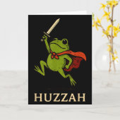 Huzzah Frog Knight Funny Sword Meme Quote  Karte (Gelbe Blume)