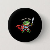 Huzzah Frog Knight Funny Sword Meme Quote Medieval Button (Vorderseite)
