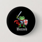 Huzzah Frog Knight Funny Sword Meme Quote Medieval Button (Vorderseite)