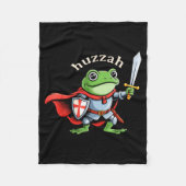 Huzzah Frog Knight Funny Sword Meme Quote Medieval Fleecedecke (Vorderseite)