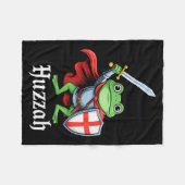 Huzzah Frog Knight Funny Sword Meme Quote Medieval Fleecedecke (Vorderseite (Horizontal))