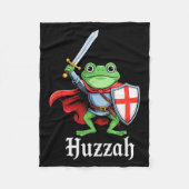 Huzzah Frog Knight Funny Sword Meme Quote Medieval Fleecedecke (Vorderseite)