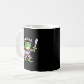 Huzzah Frog Knight Funny Sword Meme Quote Medieval Kaffeetasse (Vorderseite Links)