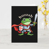 Huzzah Frog Knight Funny Sword Meme Quote Medieval Karte (Gelbe Blume)