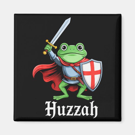 Huzzah Frog Knight Funny Sword Meme Quote Medieval Magnet (Vorne)