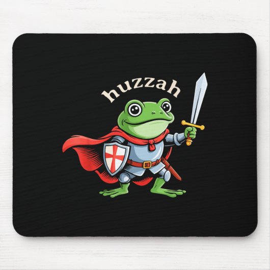 Huzzah Frog Knight Funny Sword Meme Quote Medieval Mousepad (Vorne)