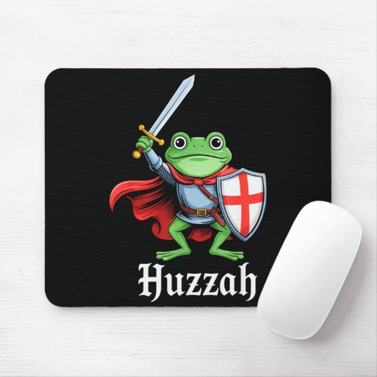 Huzzah Frog Knight Funny Sword Meme Quote Medieval Mousepad (Mit Mouse)