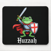 Huzzah Frog Knight Funny Sword Meme Quote Medieval Mousepad (Vorne)