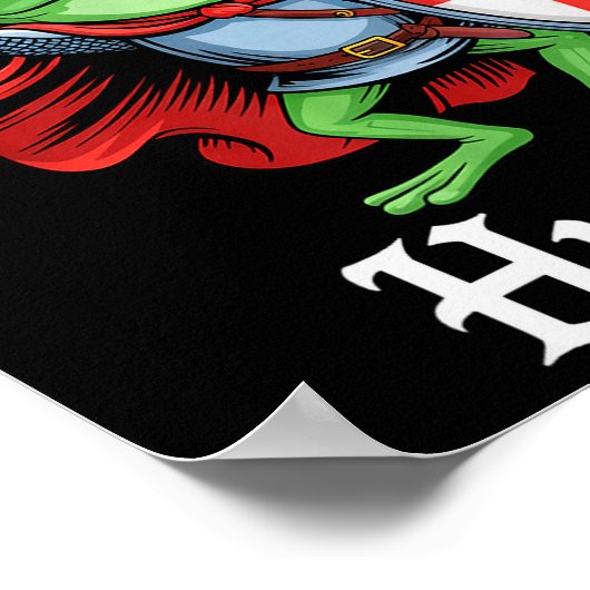 Huzzah Frog Knight Funny Sword Meme Quote Medieval Poster (Ecke)