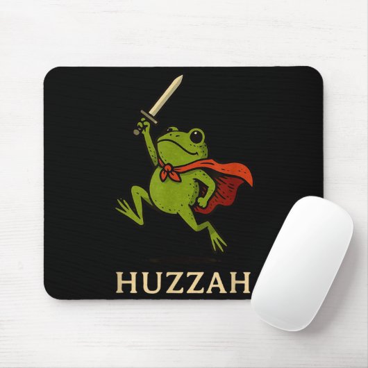 Huzzah Frog Knight Funny Sword Meme Quote Mousepad (Mit Mouse)