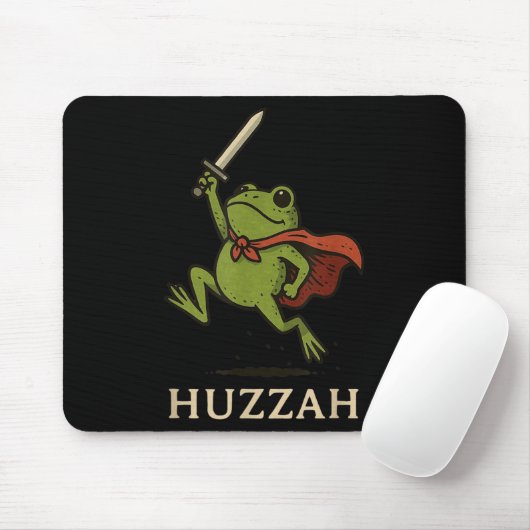 Huzzah Frog Knight Funny Sword Meme Quote Mousepad (Mit Mouse)