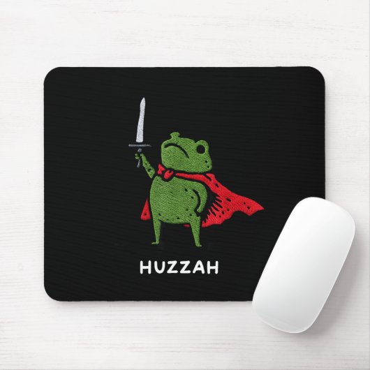 Huzzah Frog Knight Funny Sword Meme Quote Mousepad (Mit Mouse)