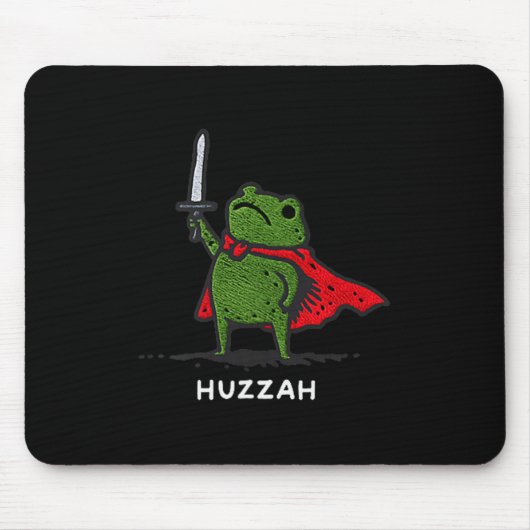 Huzzah Frog Knight Funny Sword Meme Quote Mousepad (Vorne)