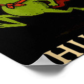 Huzzah Frog Knight Funny Sword Meme Quote Poster (Ecke)