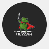 Huzzah Frog Knight Funny Sword Meme Quote Runder Aufkleber (Vorderseite)