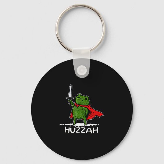 Huzzah Frog Knight Funny Sword Meme Quote  Schlüsselanhänger (Vorderseite)