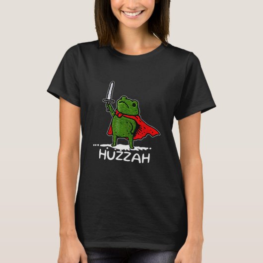 Huzzah Frog Knight Funny Sword Meme Quote  T-Shirt (Vorderseite)