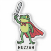 Huzzah Frog Knight Funny Sword Meme Zitat Aufkleber (Vorderseite)
