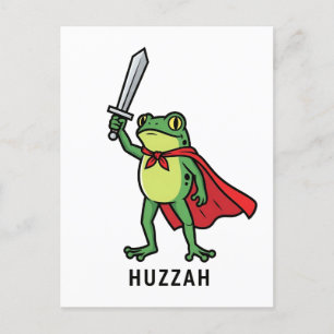 Huzzah Frog Knight Funny Sword Meme Zitat Einladungspostkarte