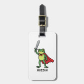 Huzzah Frog Knight Funny Sword Meme Zitat Gepäckanhänger (Vorderseite vertikal)