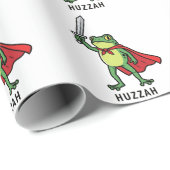 Huzzah Frog Knight Funny Sword Meme Zitat Geschenkpapier (Rolleneckpunkt)
