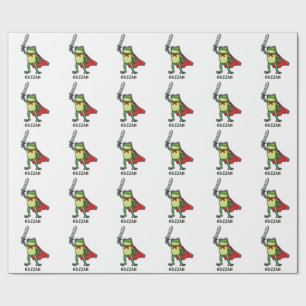 Huzzah Frog Knight Funny Sword Meme Zitat Geschenkpapier