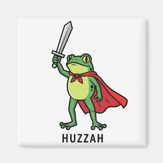 Huzzah Frog Knight Funny Sword Meme Zitat Magnet (Vorne)