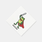 Huzzah Frog Knight Funny Sword Meme Zitat Serviette (Ecke)