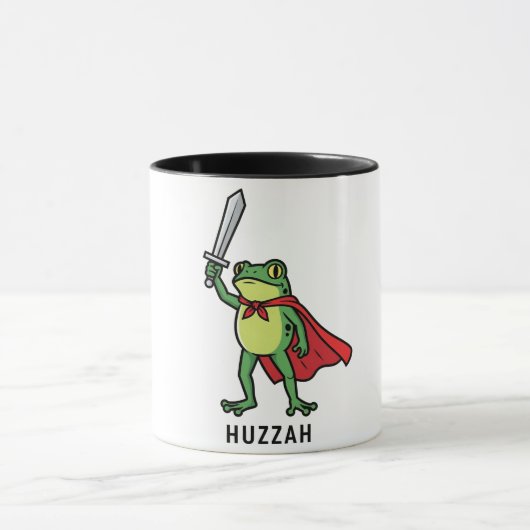 Huzzah Frog Knight Funny Sword Meme Zitat Tasse (Zentrum)