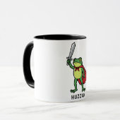 Huzzah Frog Knight Funny Sword Meme Zitat Tasse (Vorderseite Links)