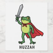 Huzzah Frog Knight Funny Sword Meme Zitat Weinetikett (Einzelnes Label)