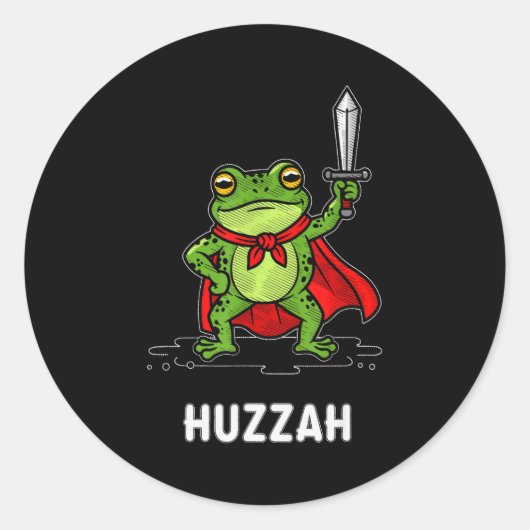 Huzzah Frog  Runder Aufkleber (Vorderseite)