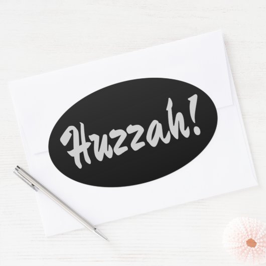 Huzzah! Hurrah! Ovaler Aufkleber (Umschlag)