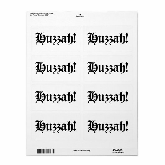 Huzzah! {Mittelalterliche Typografie} (Vorne)