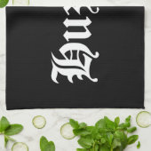 Huzzah! {Mittelalterliche Typografie} Geschirrtuch (Gefaltet)