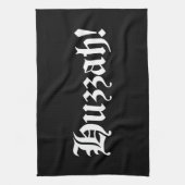 Huzzah! {Mittelalterliche Typografie} Geschirrtuch (Vertikal)